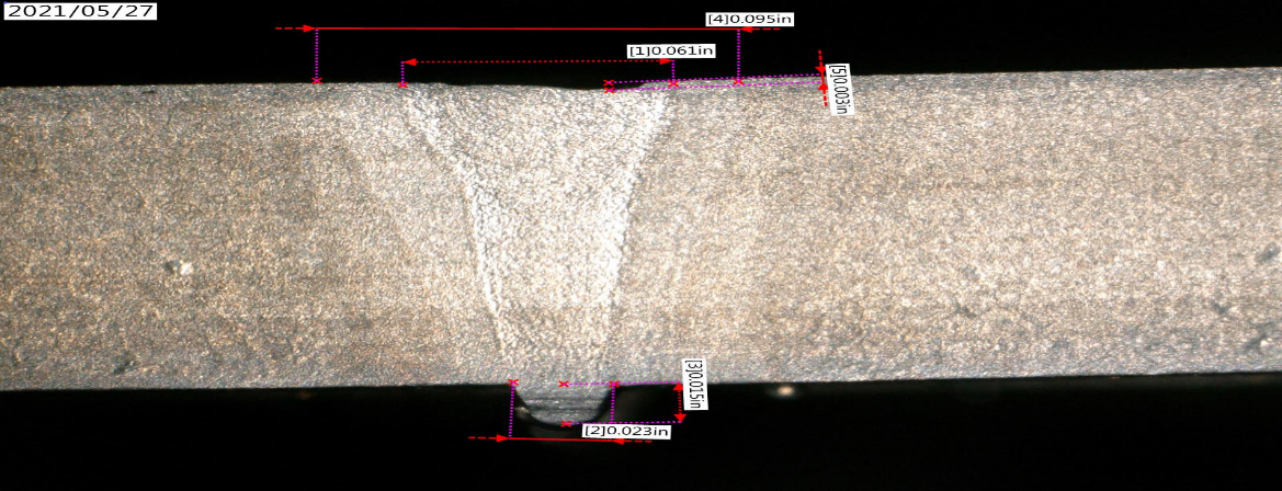electron beam butt weld